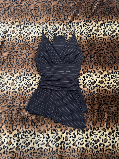 pinstripe asymmetrical tank