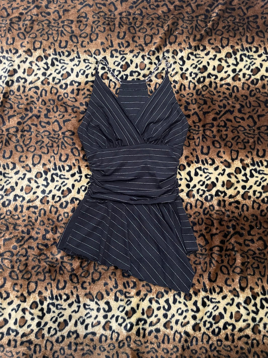 pinstripe asymmetrical tank