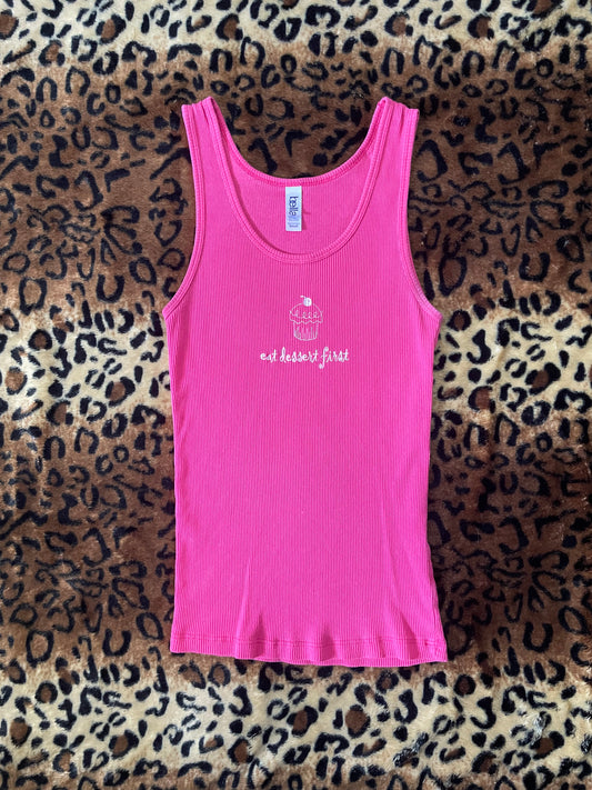 “eat dessert first” tank