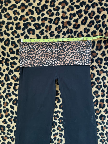 cheetah print lowrise fold over leggings