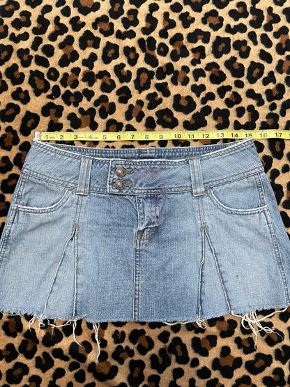 hydraulic denim mini skirt