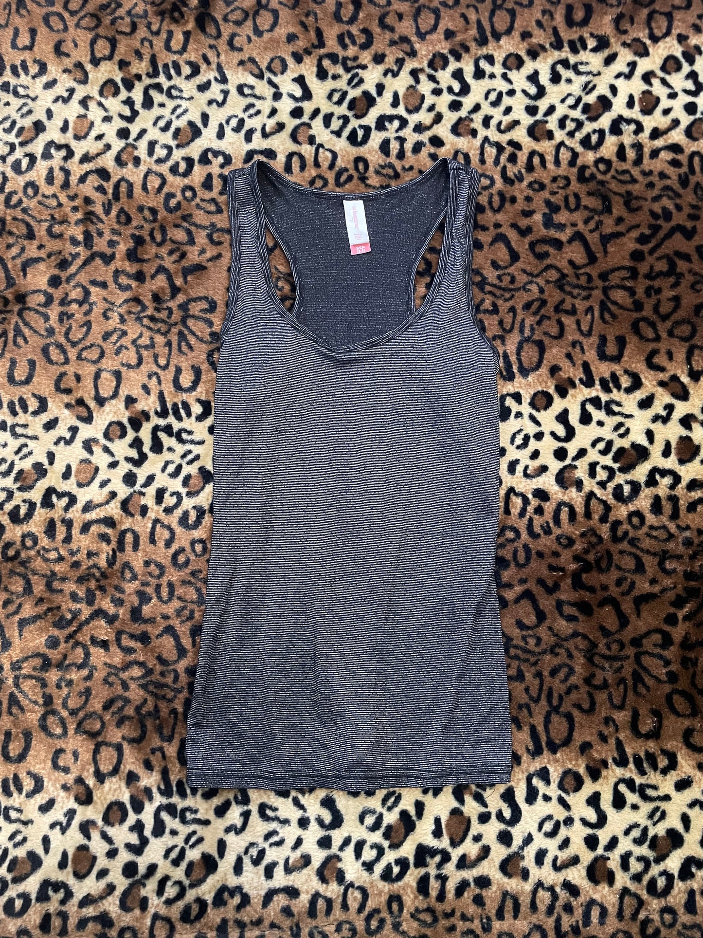 no boundaries silver striped tank
