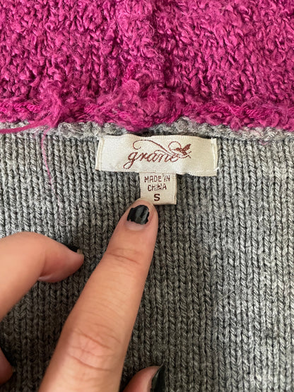 vintage knit cropped zip up