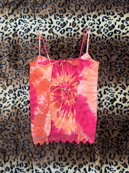 self esteem backless tie dye tank