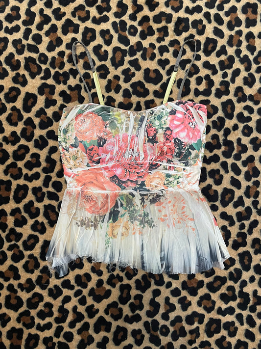 bebe floral babydoll cami