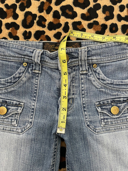 lowrise flare pocket jeans