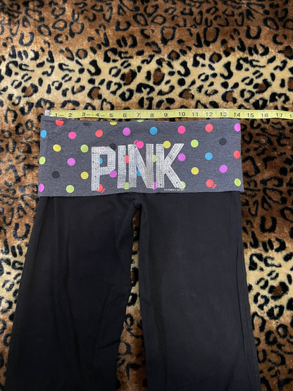 VS Pink polka dot lowrise foldover flare leggings