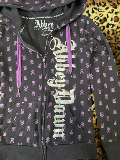 abbey dawn skull zip up