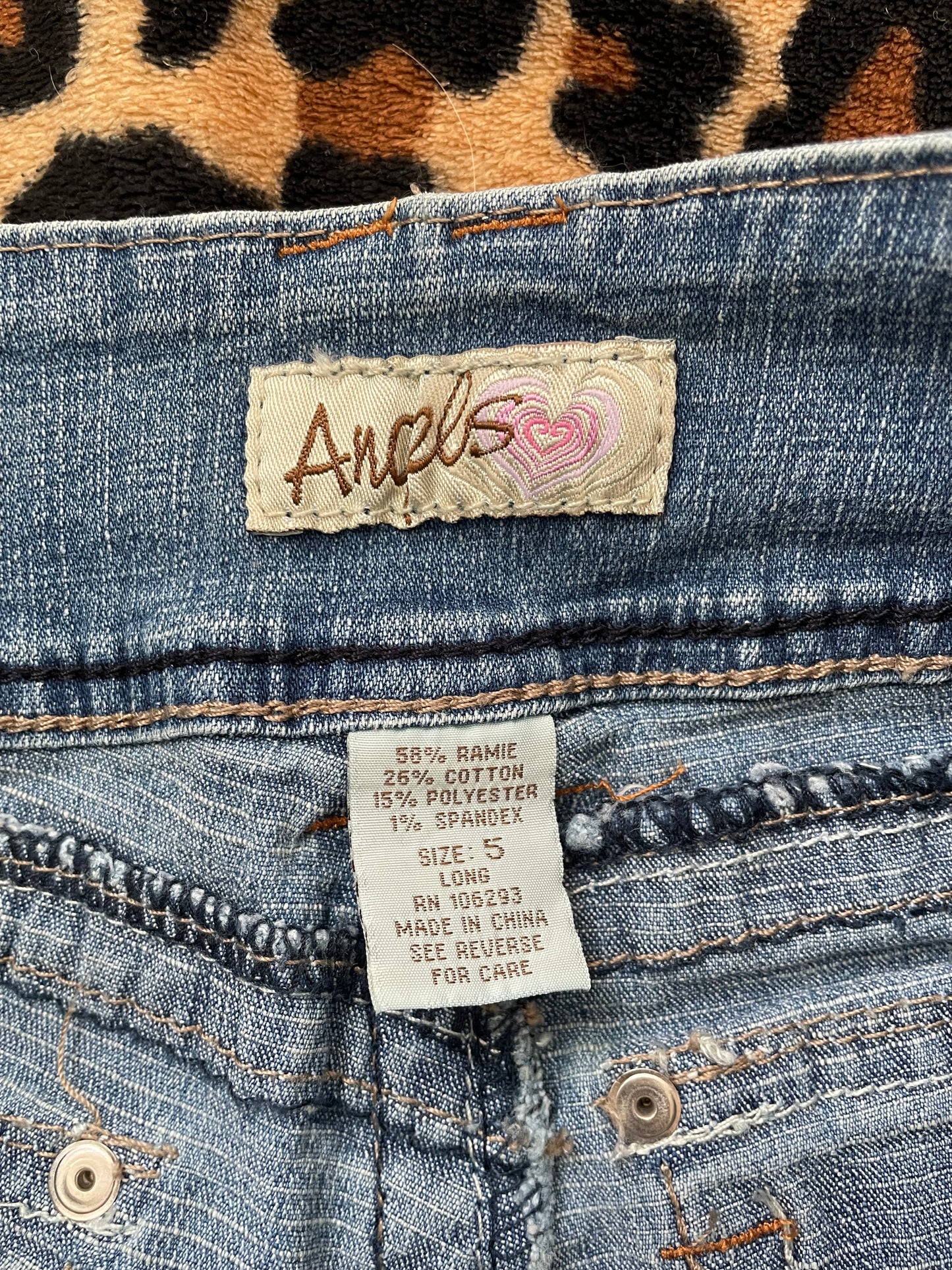 angels lowrise flare jeans