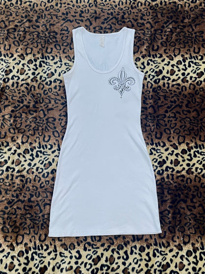 bedazzled angel wing mini dress