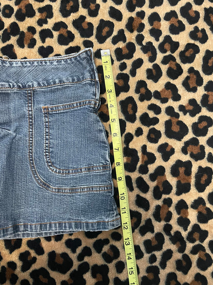 blue asphalt denim mini skirt