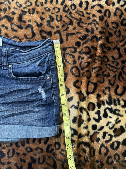 studded denim lowrise mini shorts