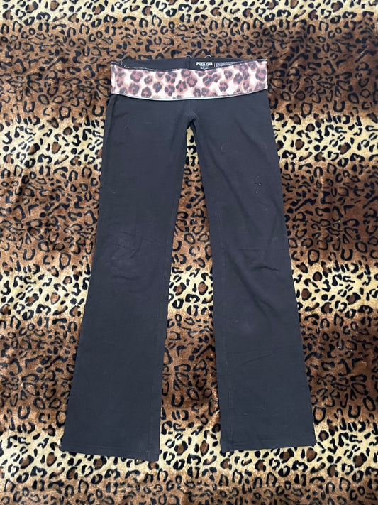 VS Pink reversible cheetah foldover flares