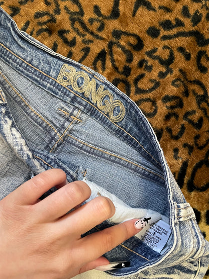 bongo light washed denim mini shorts