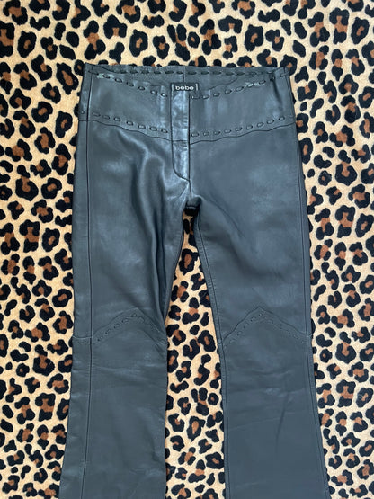 bebe low rise leather pants