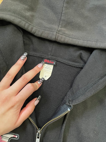 skins plaid cross zip up