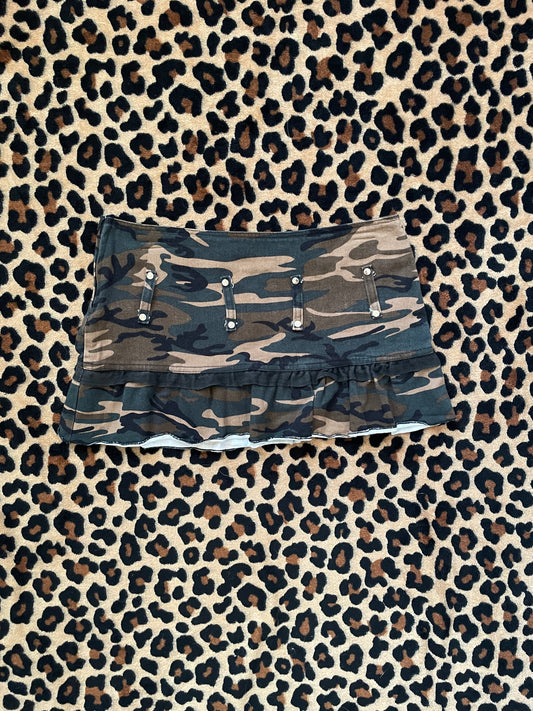 lip service camo mini skirt