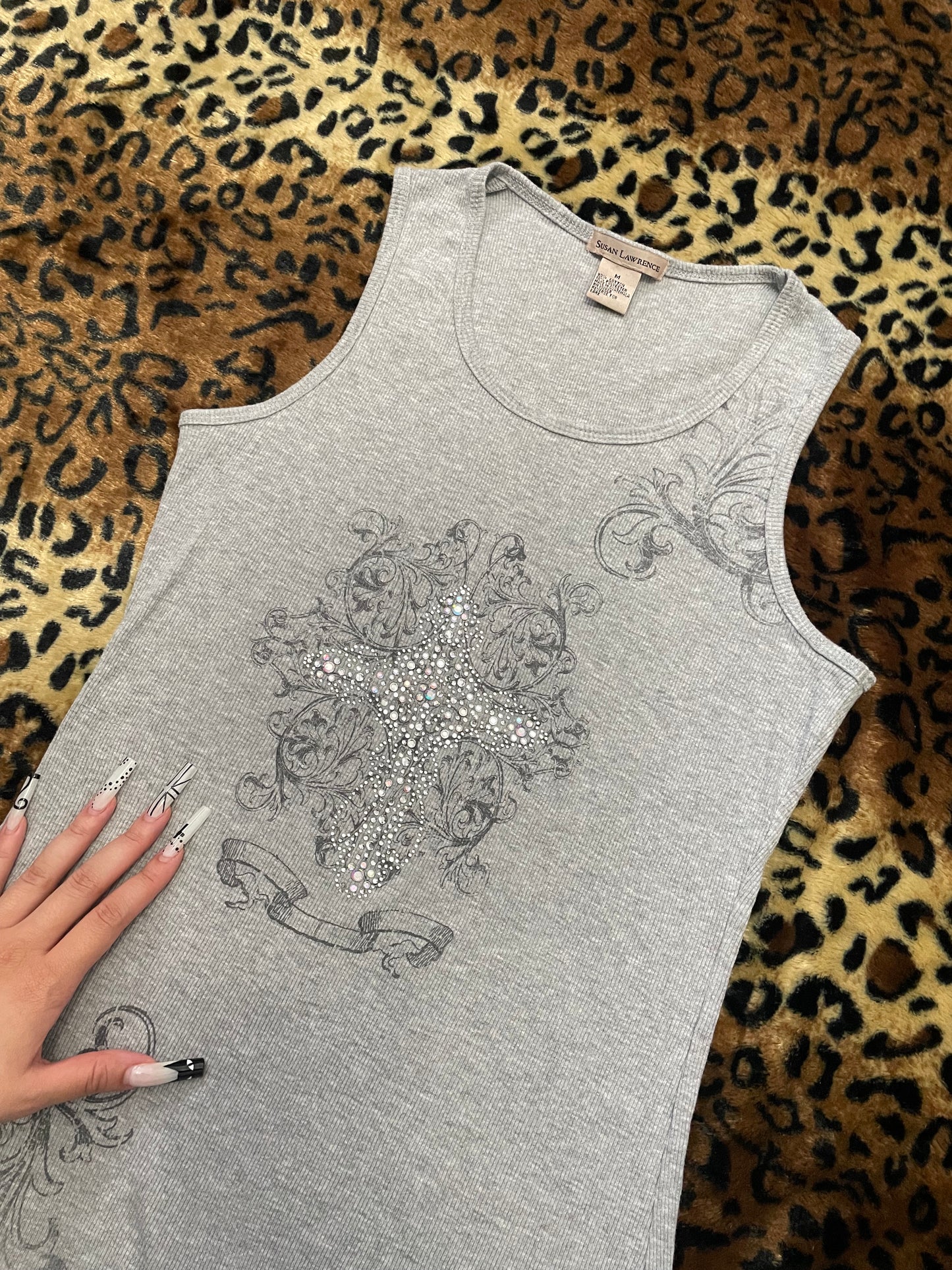 bedazzled cross tank