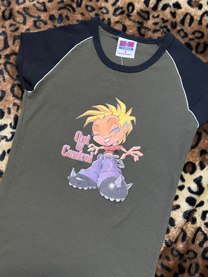 “out of control” rocker girl baby tee