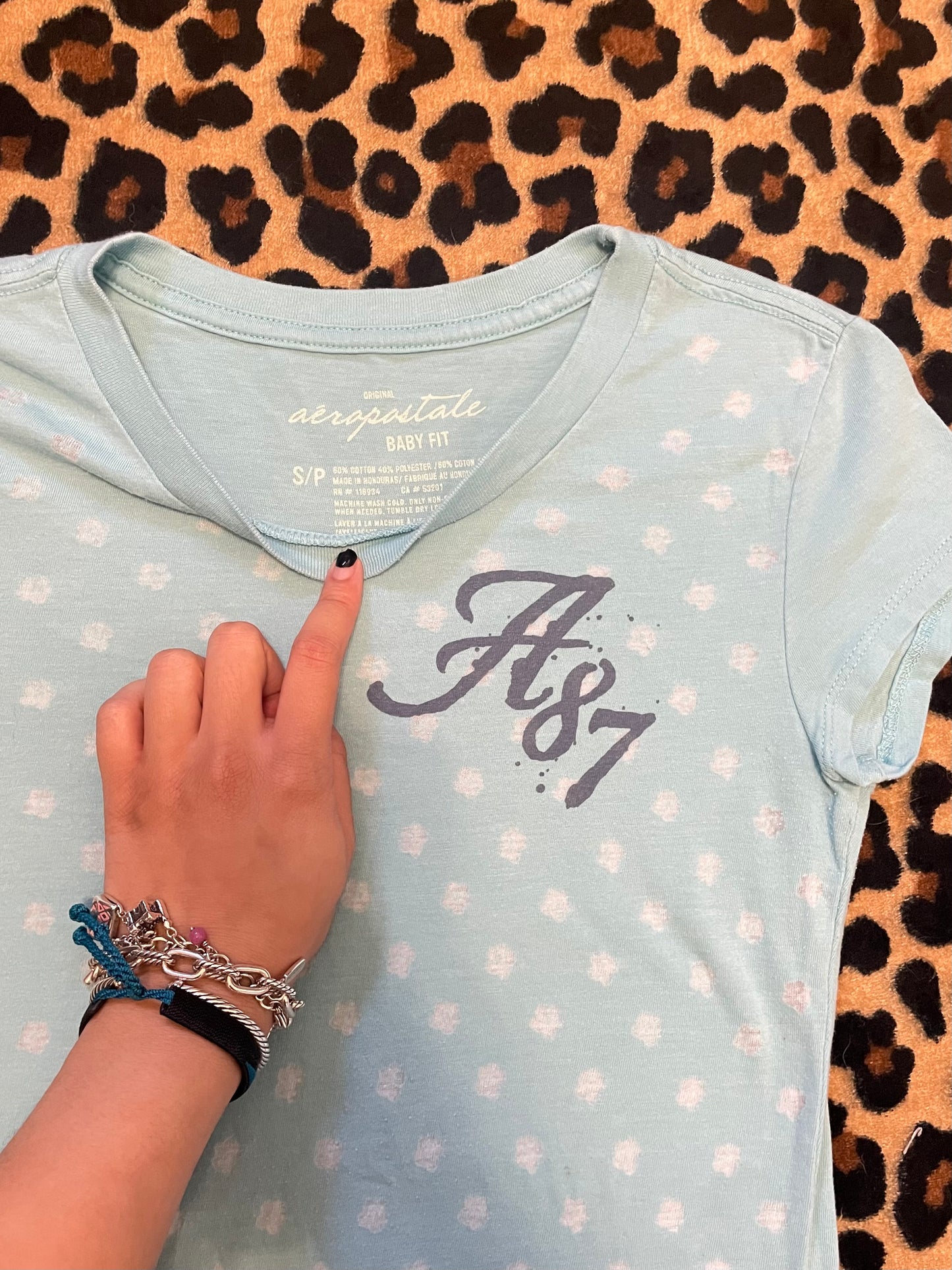 aeropostale flower polka dot baby tee