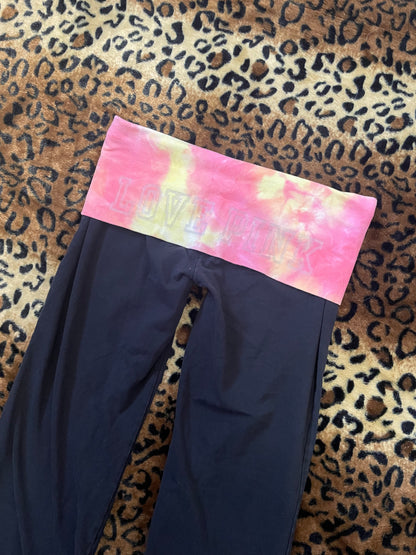 VS Pink tie dye foldover leggings