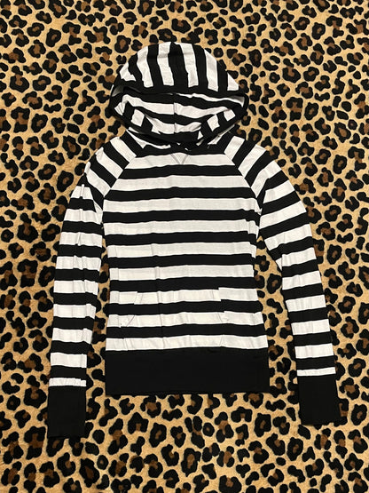 striped hooded longsleeve w/ pockets