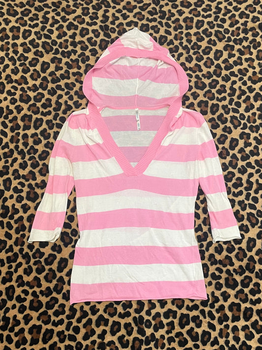 aeropostale striped hooded knit shirt
