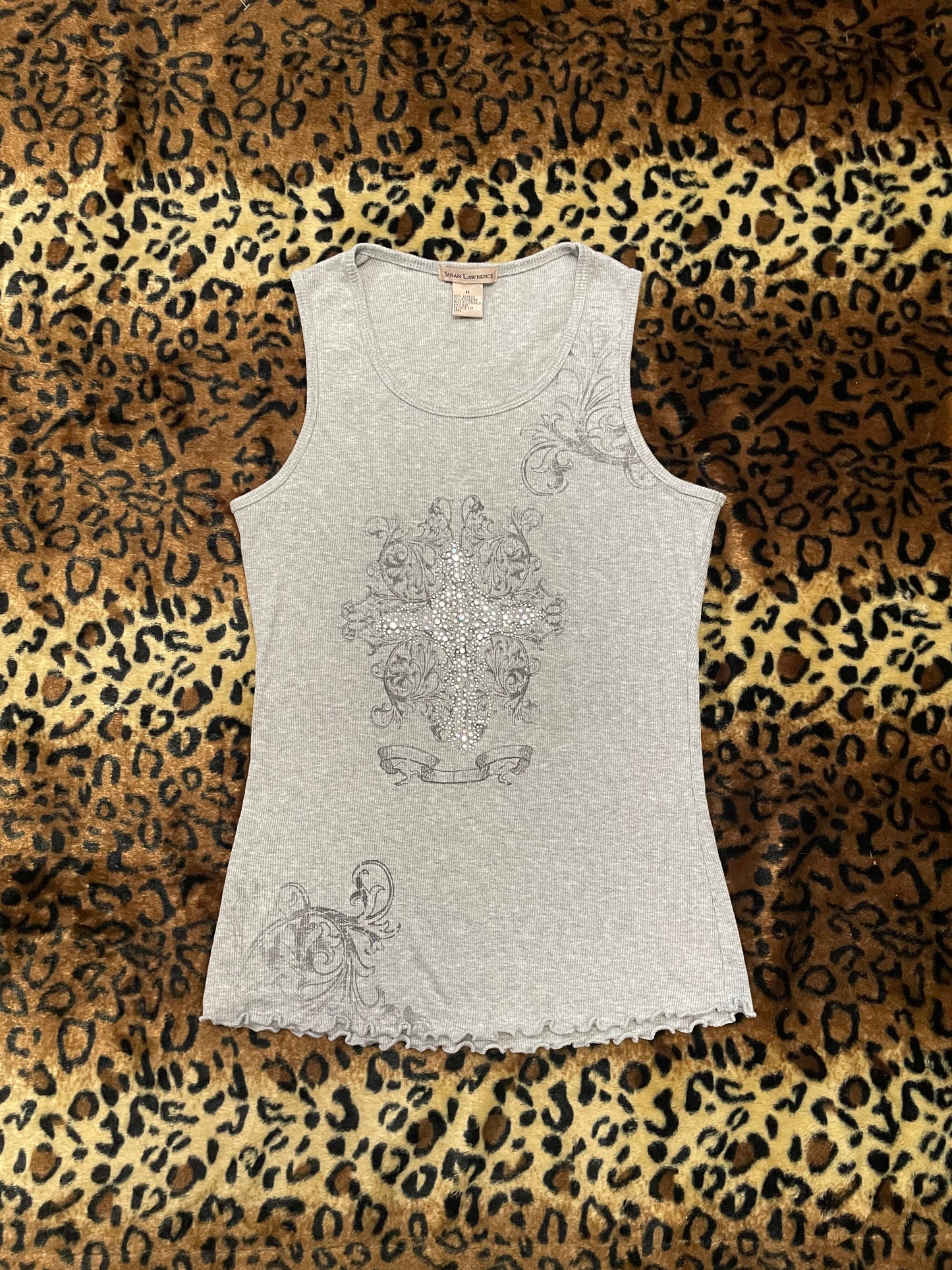 bedazzled cross tank