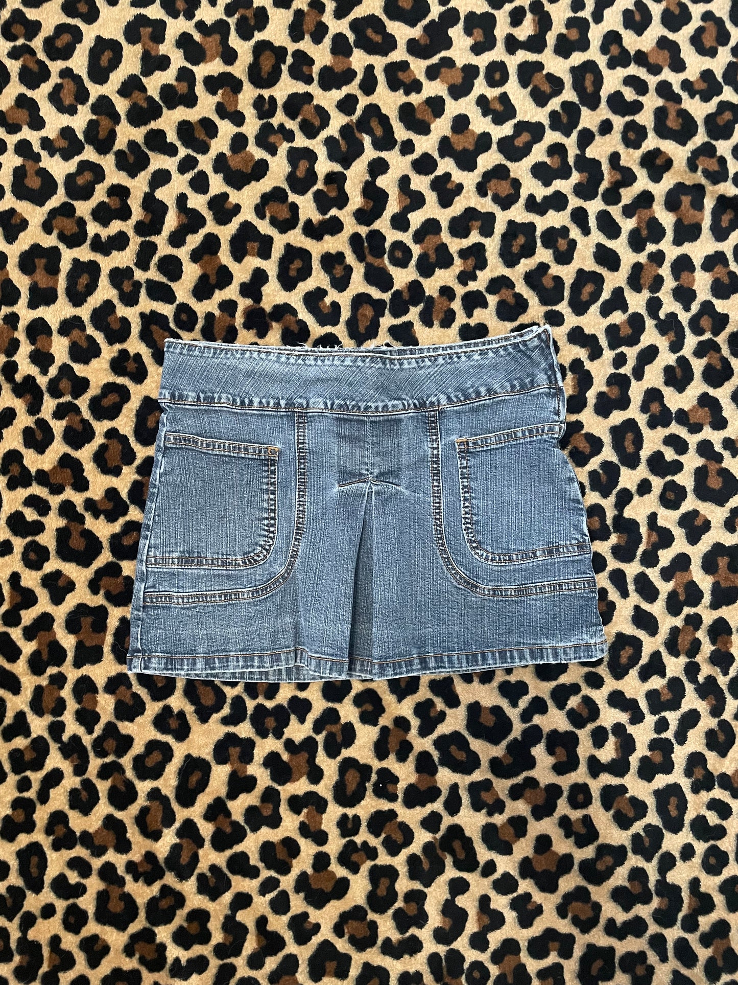 blue asphalt denim mini skirt