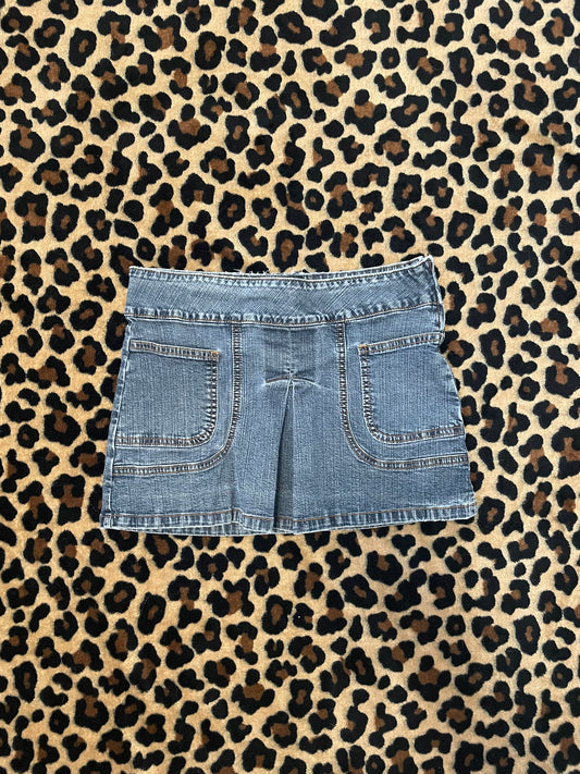 blue asphalt denim mini skirt