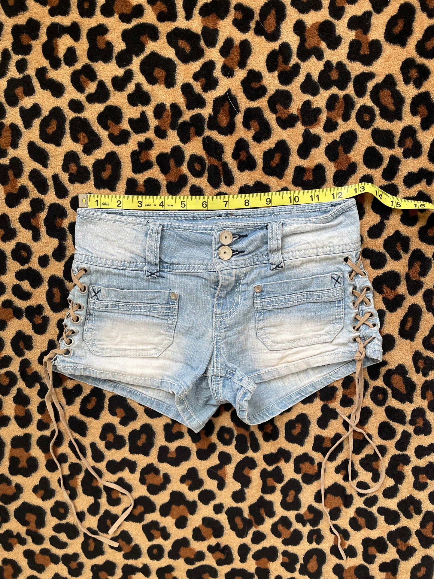 almost famous low rise lace up shorts