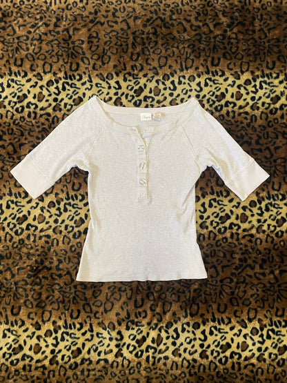 daytrip ribbed button up fitted top