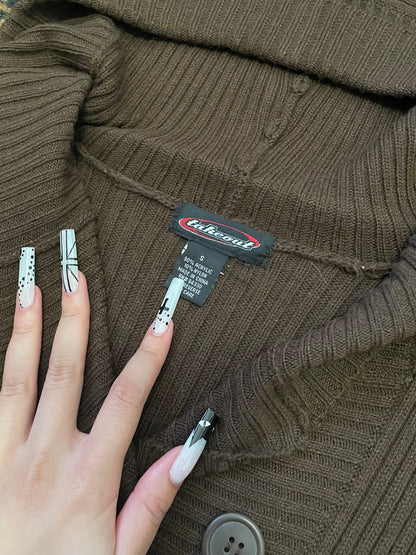 button up hooded cardigan