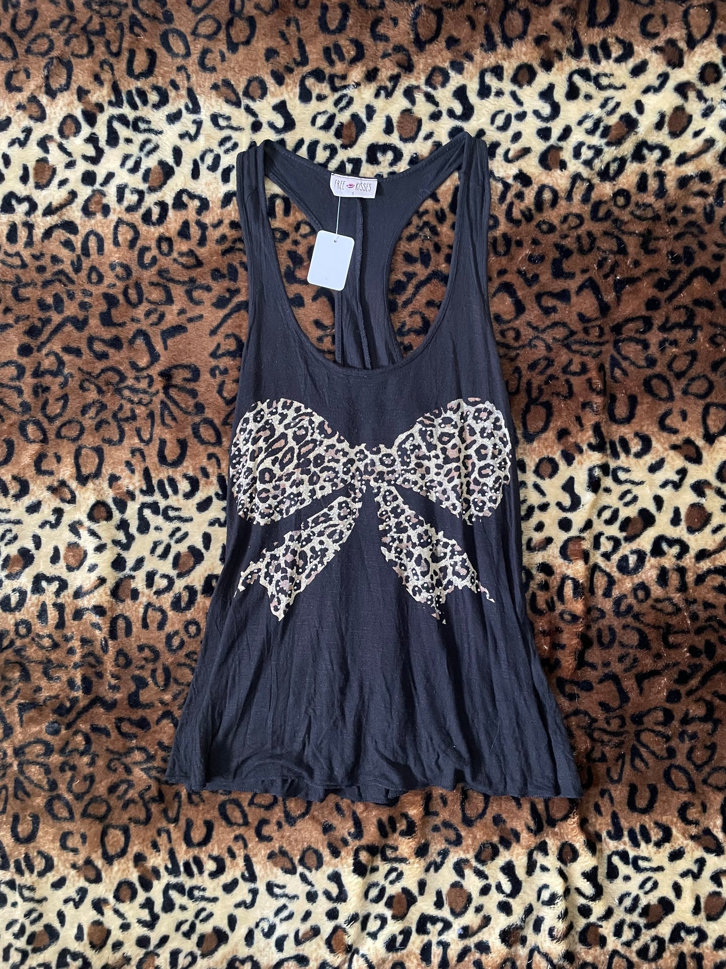 cheetah print bow tank