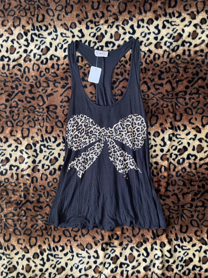 cheetah print bow tank