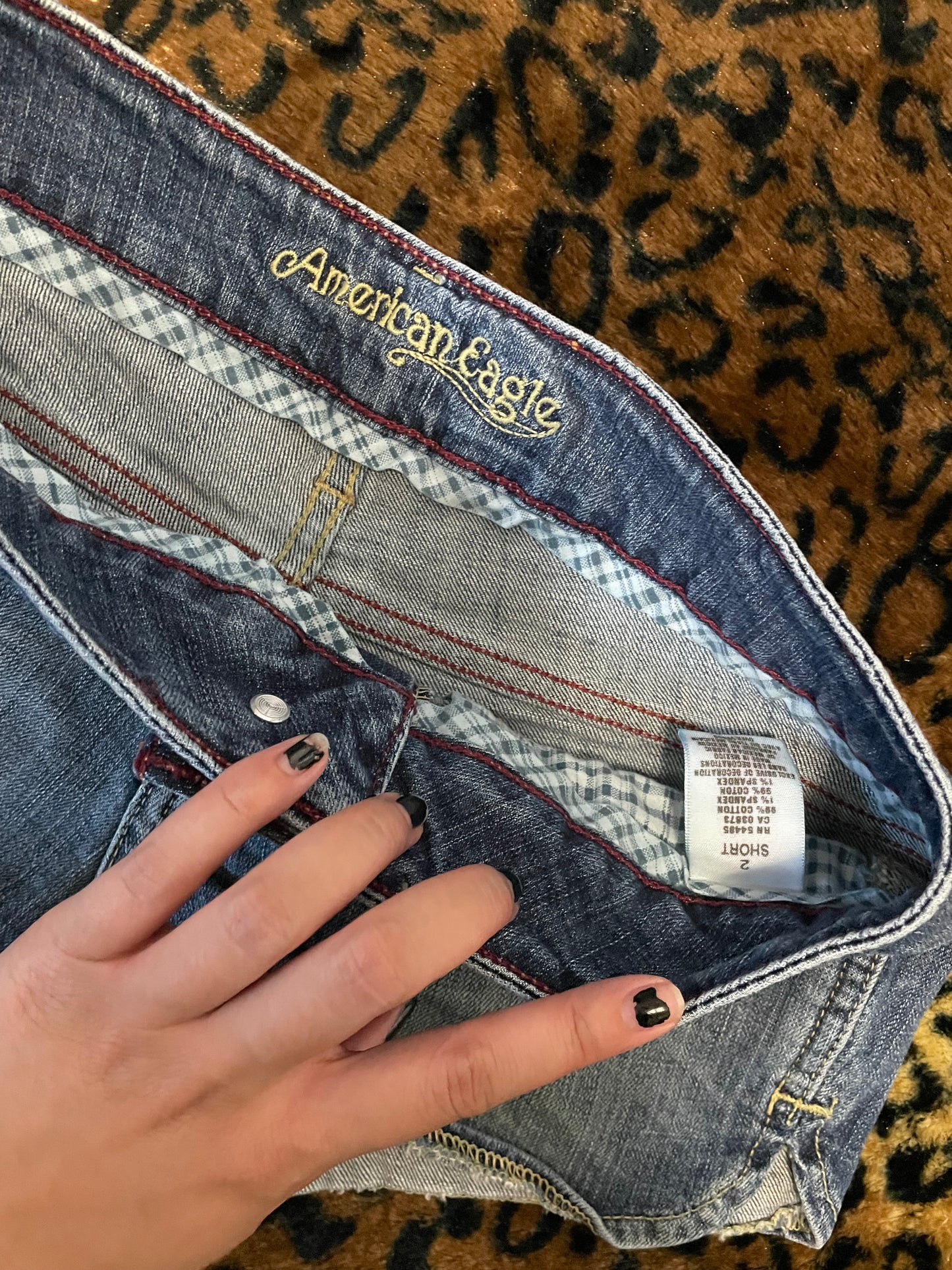 american eagle lowrise denim mini shorts