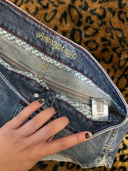 american eagle lowrise denim mini shorts