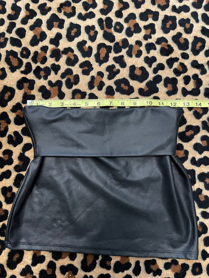 faux leather foldover mini skirt