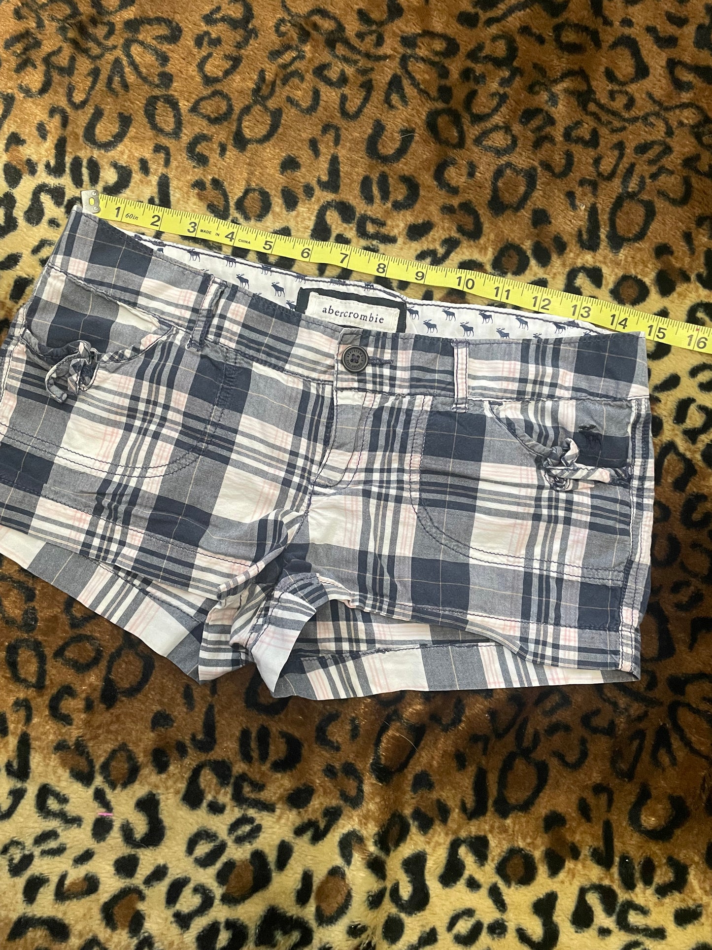 abercrombie plaid lowrise mini shorts