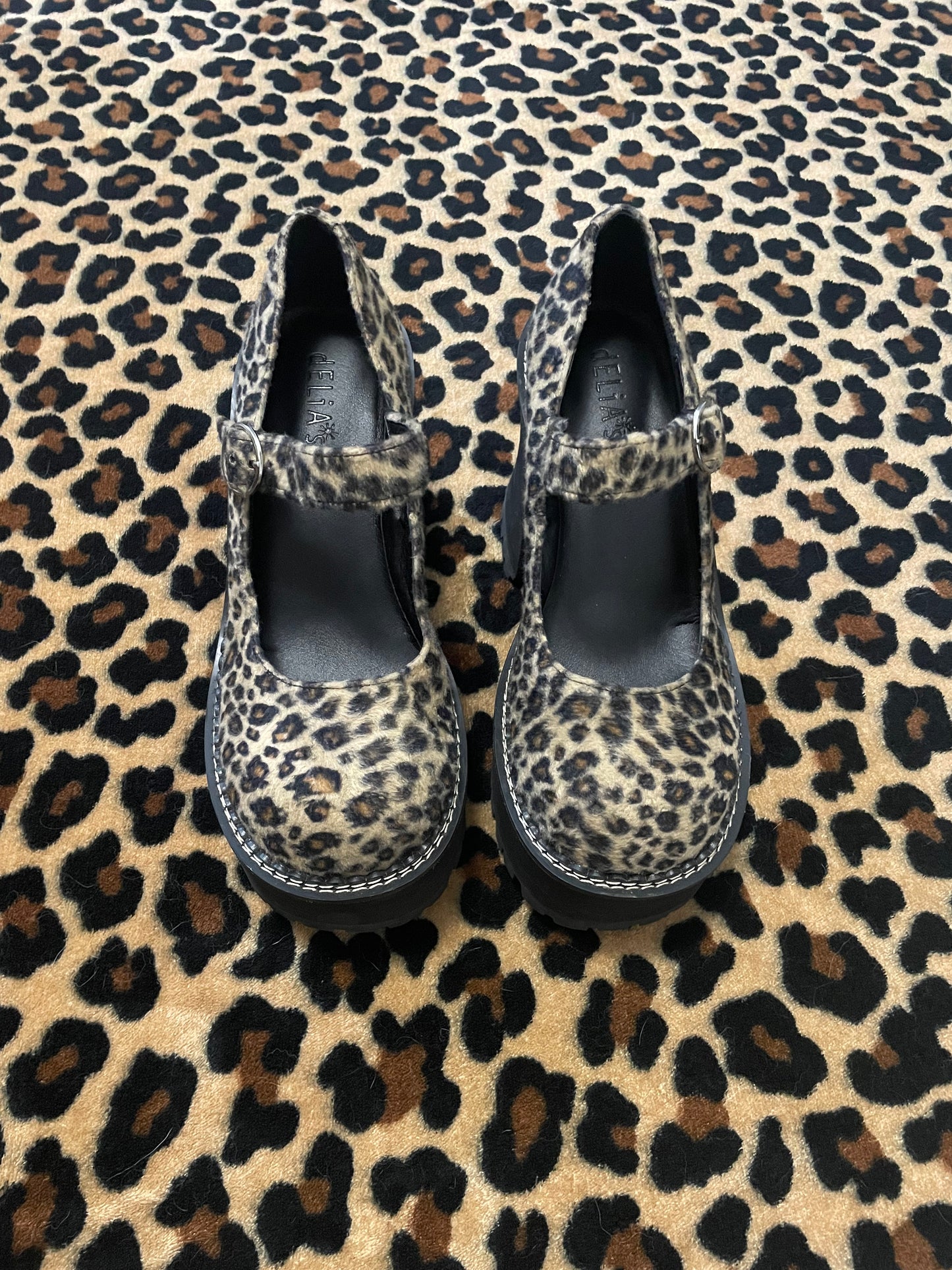 delias leopard print platforms