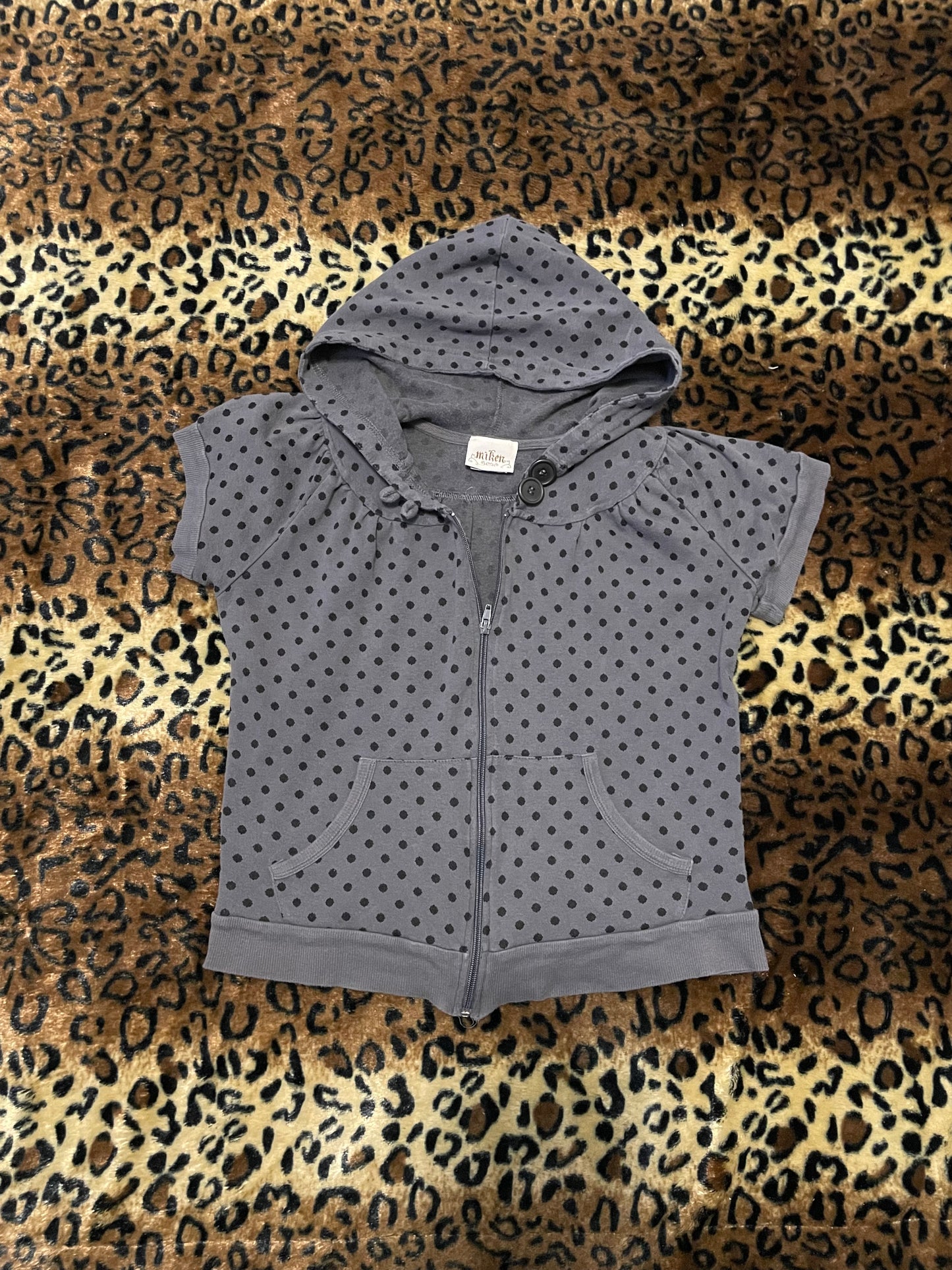 polka dot zip up