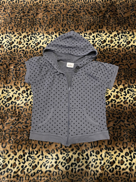polka dot zip up