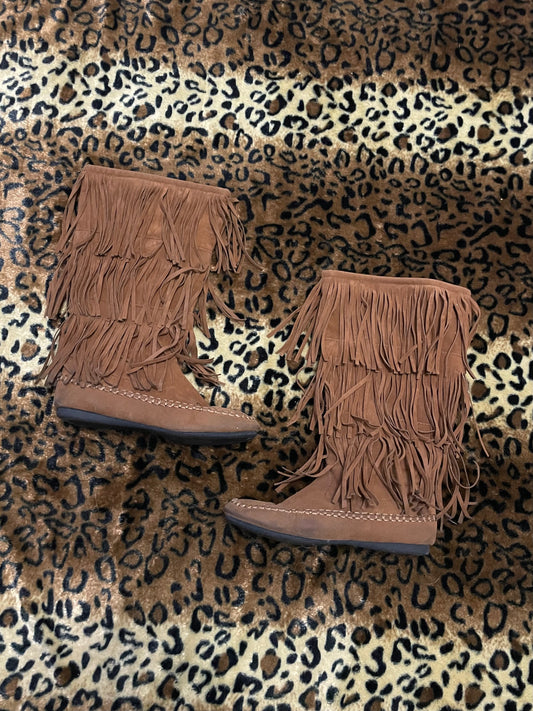 layered fringe boots