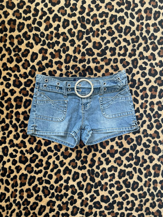 angels denim belt shorts