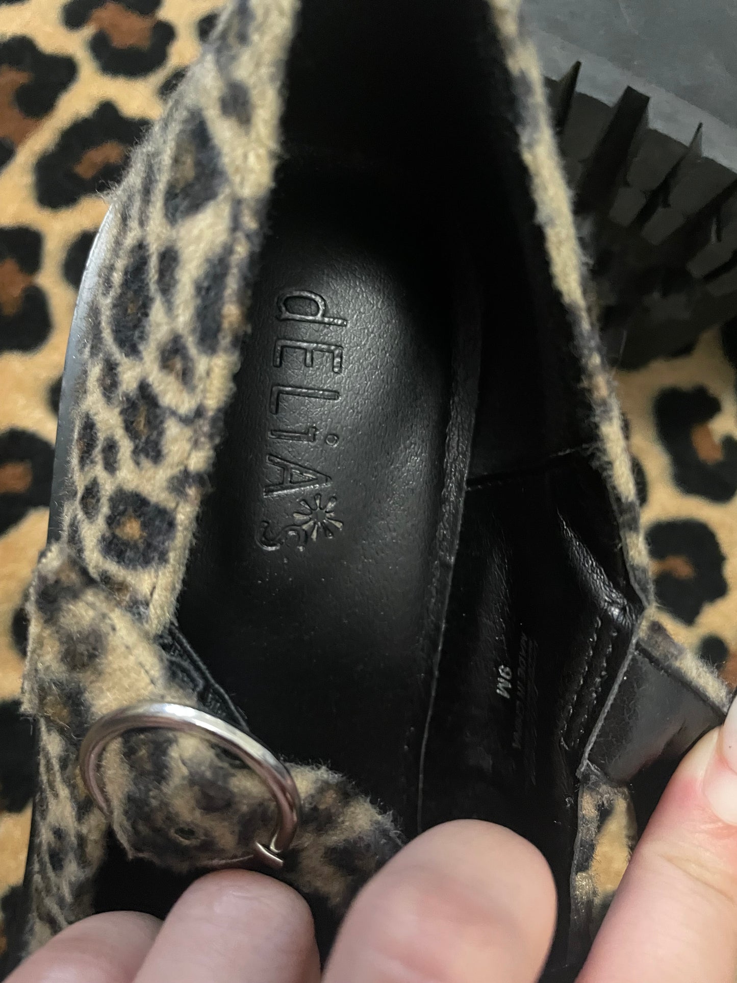 delias leopard print platforms