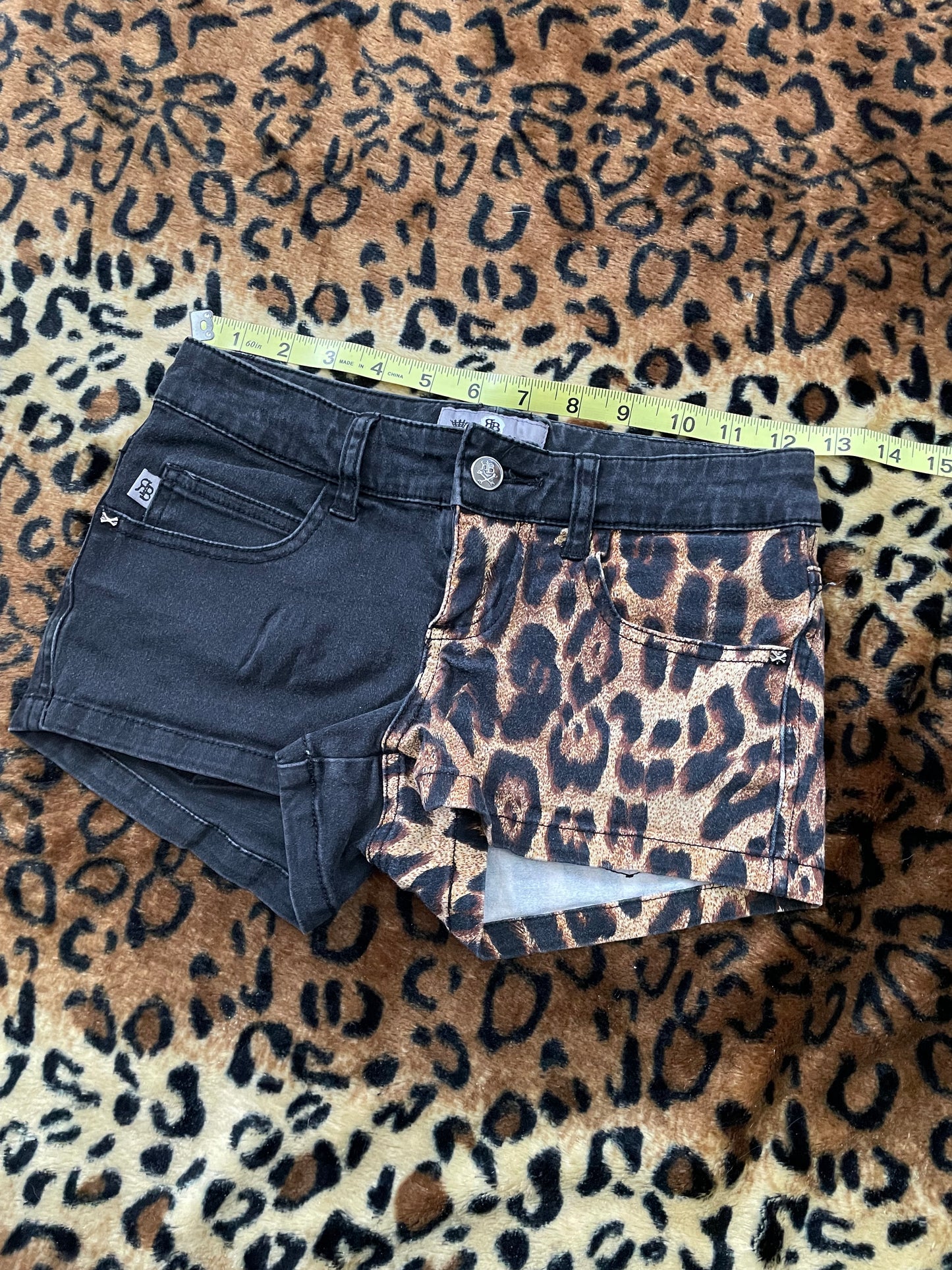 royal bones cheetah mini shorts