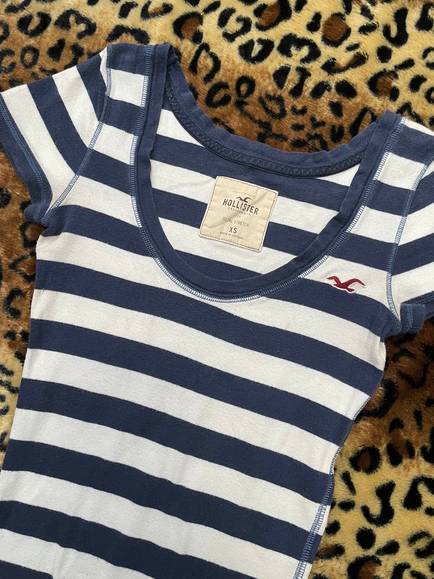 hollister striped fitted tee