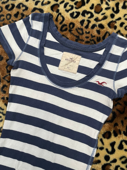 hollister striped fitted tee