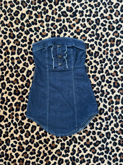 579 denim tube top