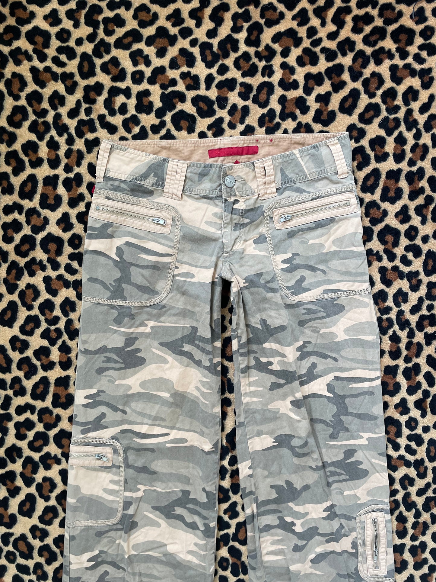 fire low rise camo cargos